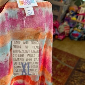 LuLaRoe Pink and Orange Tie-Dye cover up